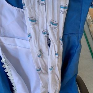 Alice costume with teacup stockings